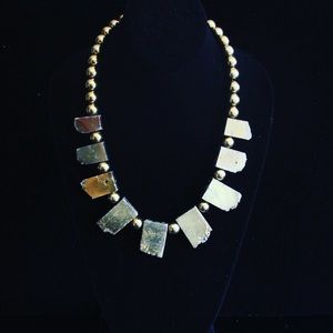 Gold hematite/Druzy stone necklace